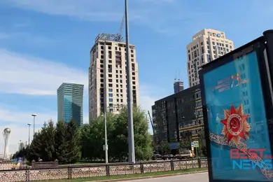 Как украсили столицу Казахстана к 75-летию Великой Победы 