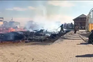 Мощный пожар в эко-комплексе под Нур-Султаном локализован. Video 