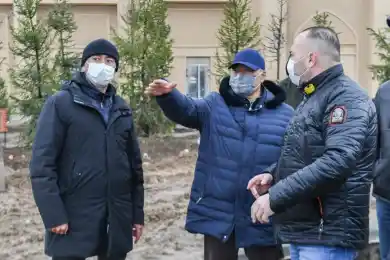 В Туркестане высаживают деревья и обустраивают улицы