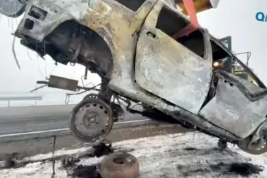 Все восемь пассажиров сгорели заживо – подробности ДТП на дороге Актобе-Астрахань 
