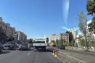 В Астане возникли пробки из-за ремонта дорог 