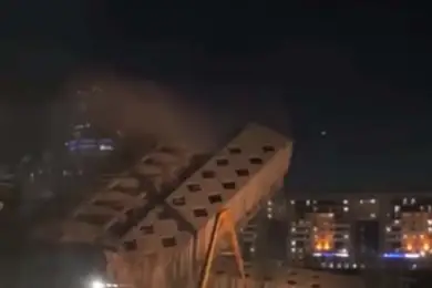 Возле здания МИД Казахстана снесли недостроенный объект - видео  