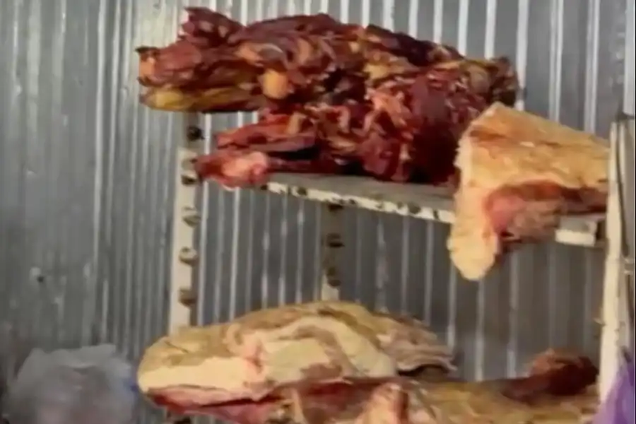 В Астане в грязном гараже перерабатывали мясо 