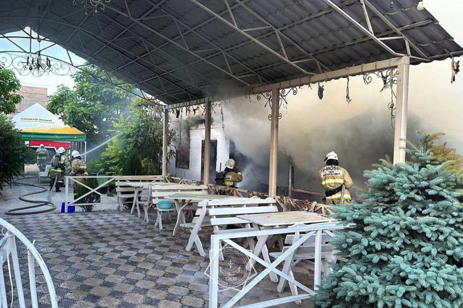 В Каратауском районе горело помещение в зоне отдыха 