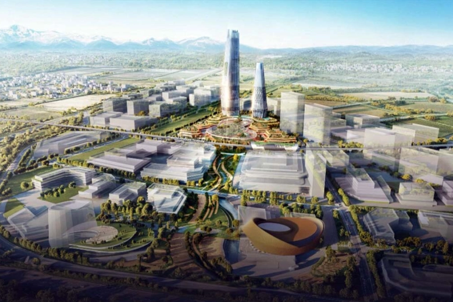 Олжасу Бектенову показали макеты небоскребов для города Алатау 