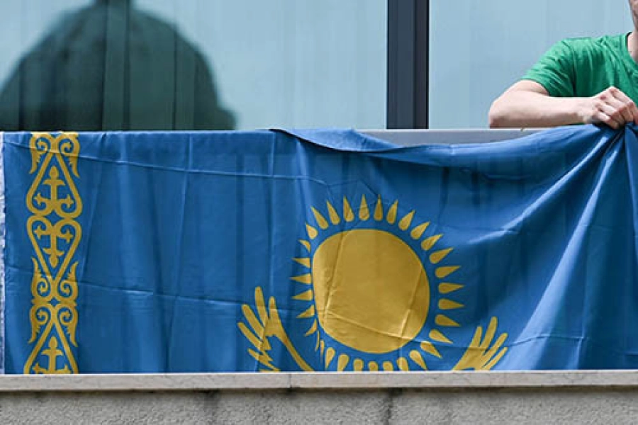 Обои для рабочего стола Казахстан флага