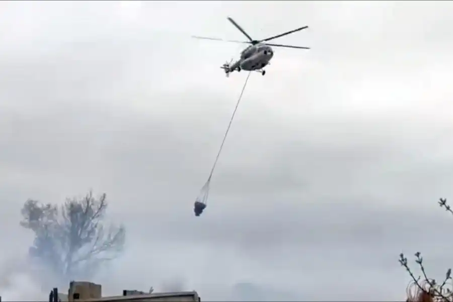 В Приречном эвакуируют население в связи с пожаром 